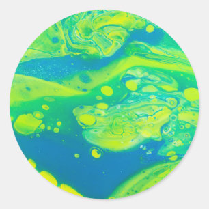 Sticker Rond Flux bleu sauvage