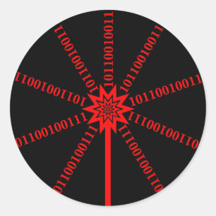Sticker Rond Flux de données Fibre Optique