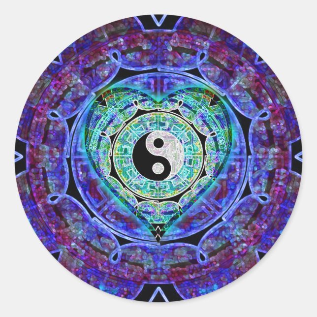 Sticker Rond Flux d'énergie Yin Yang (Devant)