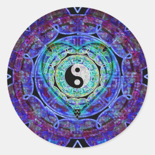 Sticker Rond Flux d'énergie Yin Yang