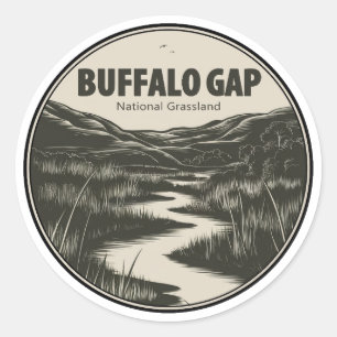 Sticker Rond Flux national des prairies de Buffalo Gap