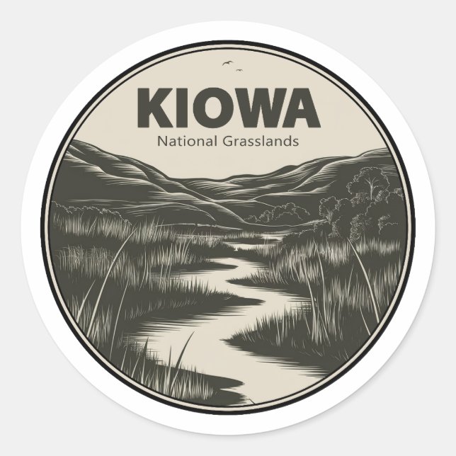 Sticker Rond Flux national des Prairies de Kiowa (Devant)