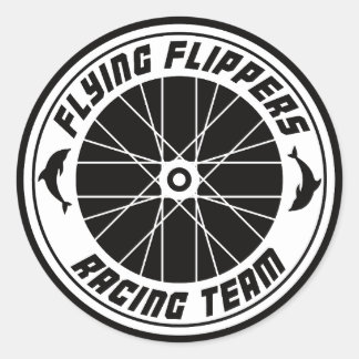 Sticker Rond Flying Flippers Racing