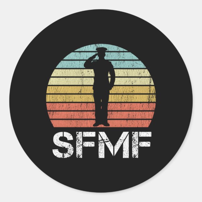Sticker Rond Fmf Militaire Arlante De Mot Militaire Américain (Devant)