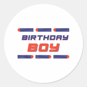 Sticker Rond Foam Dart War Birthday Boy Shirt