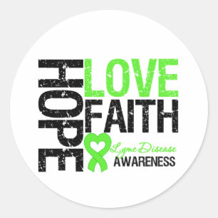 Sticker Rond Foi d'amour d'espoir de la maladie de Lyme