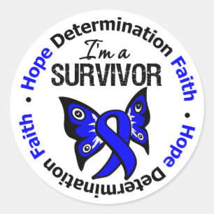 Sticker Rond Foi de détermination d'espoir de survivant de