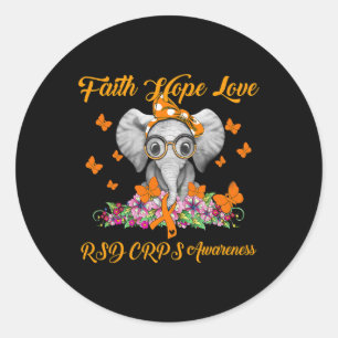 Sticker Rond Foi éléphante Espoir Amour Rsd Crps Sensibilisatio
