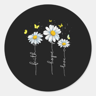 Sticker Rond Foi Espérance Amour Jésus Croix Chrétienne Dieu Fo