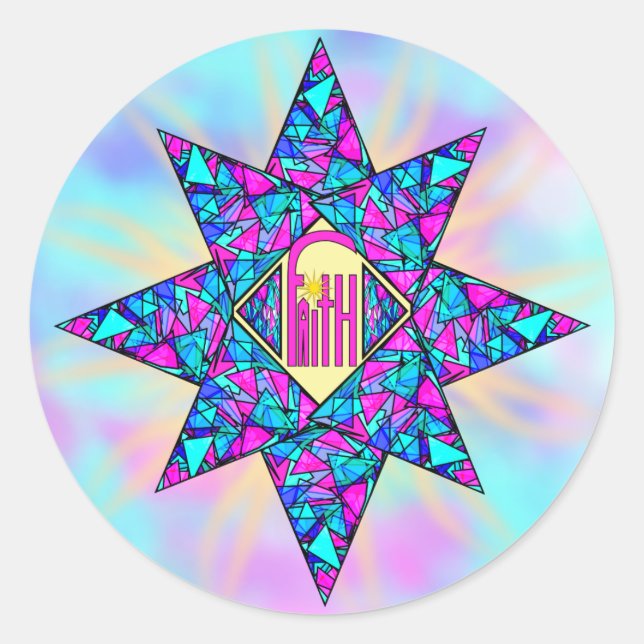 Sticker Rond Foi ~ Étoile (Devant)