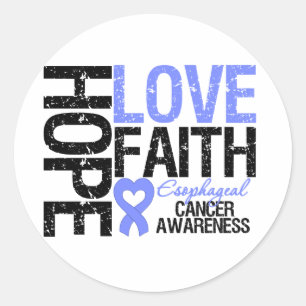 Sticker Rond Foi oesophagienne d'amour d'espoir de Cancer