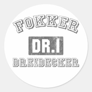 Sticker Rond Fokker DR1 Dreidecker