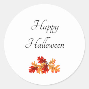 Sticker Rond Foliage d'automne Elégant Halloween heureux