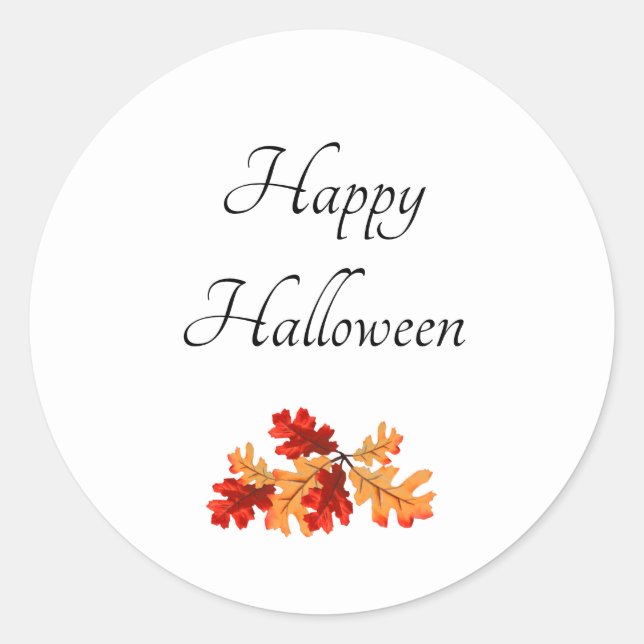 Sticker Rond Foliage d'automne Elégant Halloween heureux (Devant)