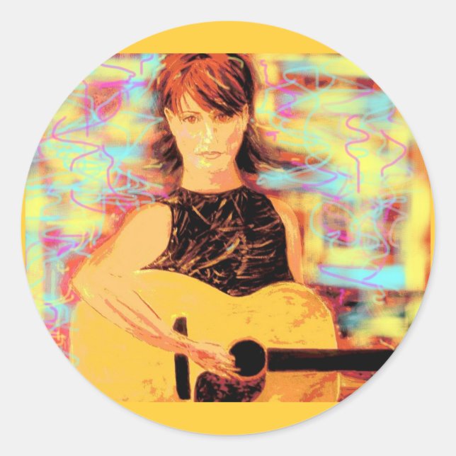 Sticker Rond folksinger (Devant)