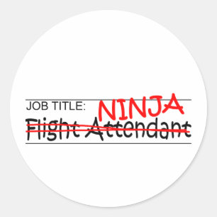 Sticker Rond Fonction Ninja - steward (hôtesse de l'air)