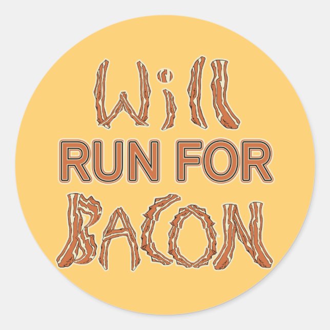 Sticker Rond FONCTIONNERA POUR BACON Running Tee - shirts & Gea (Devant)
