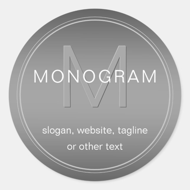 Sticker Rond Fond de couleur modifiable et monogramme (Devant)