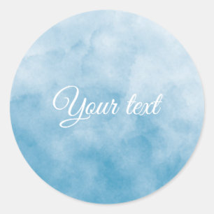 Sticker Rond fond d'écran aquarelle bleu océan pour emballage