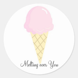 Sticker Rond Fondre sur vous - Crème glacée