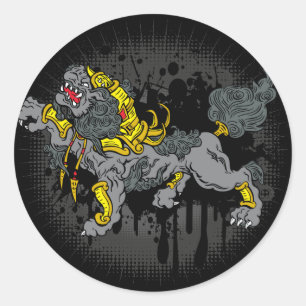 Sticker Rond Foo Dog