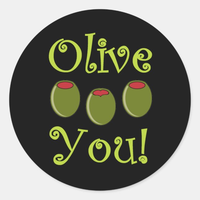 Sticker Rond Foody Olive You (Devant)