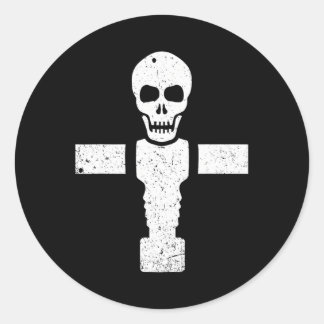 Sticker Rond Foosball Skull Football Football Joueur Football S