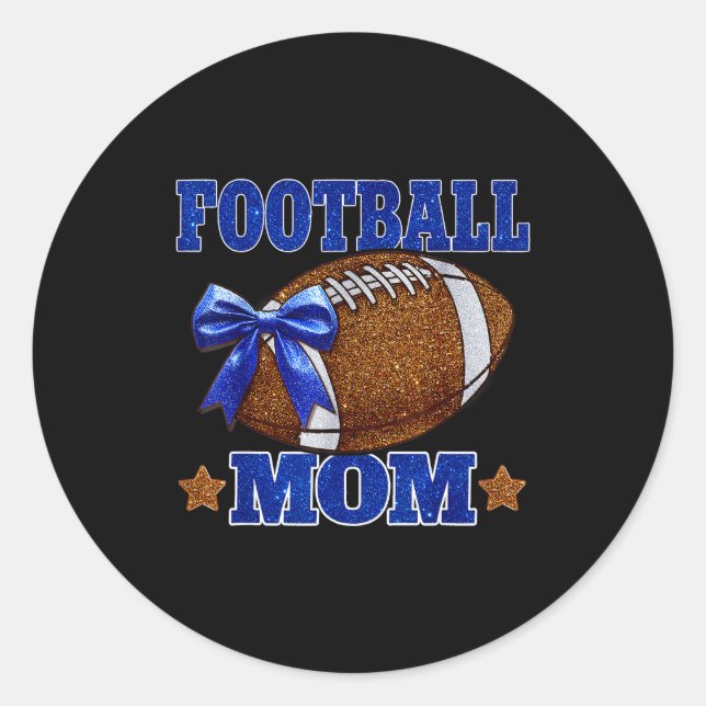Sticker Rond Footbal Mom Football Mama Game Day Football Season (Devant)