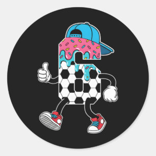 Sticker Rond Football 6 ans glace qui coule jeunesse 6e anniver