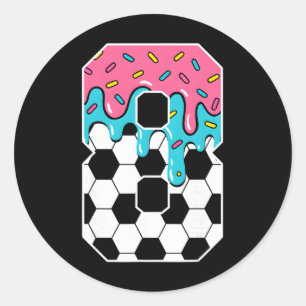 Sticker Rond Football 8 Ans Crème Glacée Goutte Jeunesse 8e Ann
