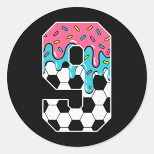 Sticker Rond Football 9 Ans Crème Glacée Goutte Jeunesse 9e Ann