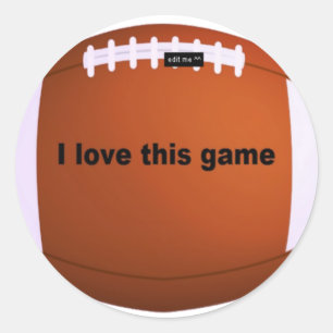 Sticker Rond Football Américain : J'Aime Ce Jeu