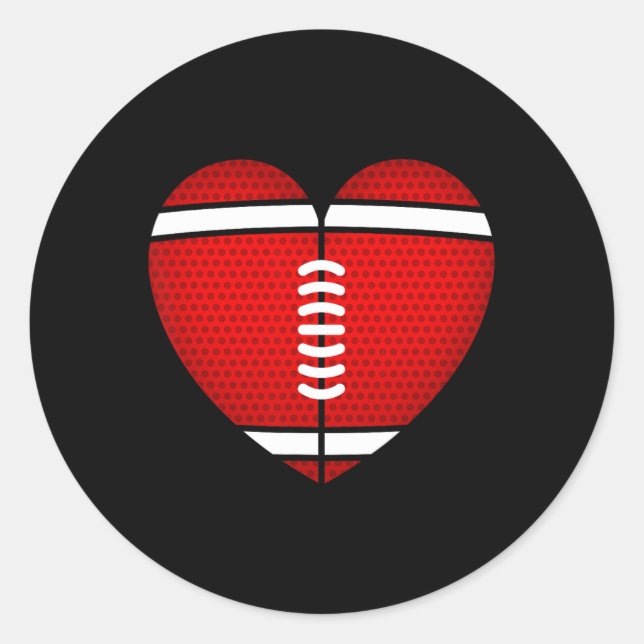 Sticker Rond Football Coeur Saint-Valentin pour les garçons fil (Devant)
