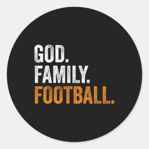 Sticker Rond Football de famille Dieu