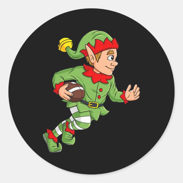 Sticker Rond Football des elfes de Noël Courir en arrière Garço (Devant)