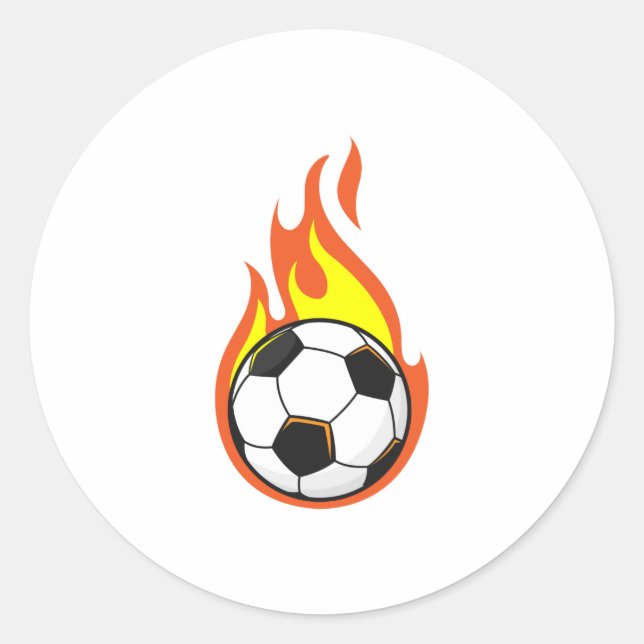 Sticker Rond Football en feu (Devant)