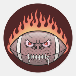 Sticker Rond Football - Flames