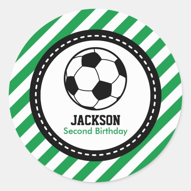 Sticker Rond Football Football Baby shower d'anniversaire (Devant)