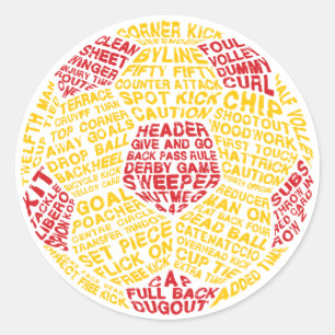 Sticker Rond Football Football Football Mot Art
