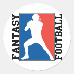 Sticker Rond Football Imaginaire, logo rouge blanc et bleu