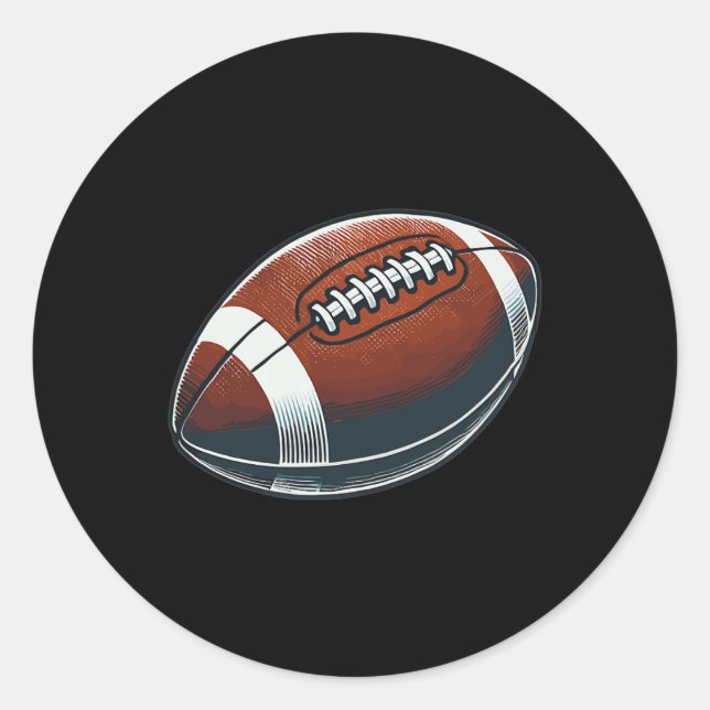 Sticker Rond Football - Joueur Fan Jeu Quartier-back Runni (Devant)