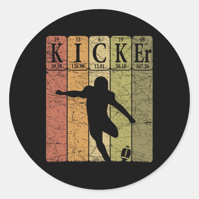 Sticker Rond Football Kicker éléments de table périodique Footb (Devant)