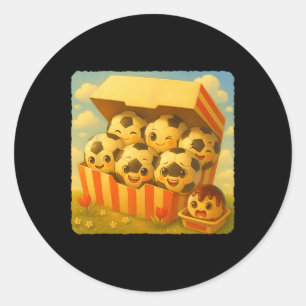 Sticker Rond Football Ll Chicken Nuggets Mignon Kawaii Drôle Ra