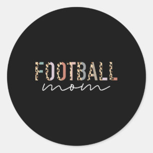 Sticker Rond Football Maman Cadeaux Football Empreinte de léopa