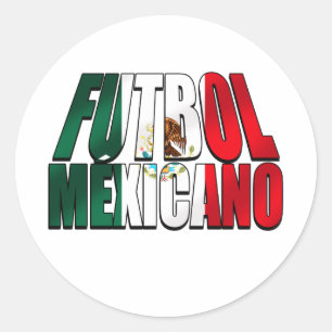 Sticker Rond Football Mexicano - logo de drapeau du Mexique