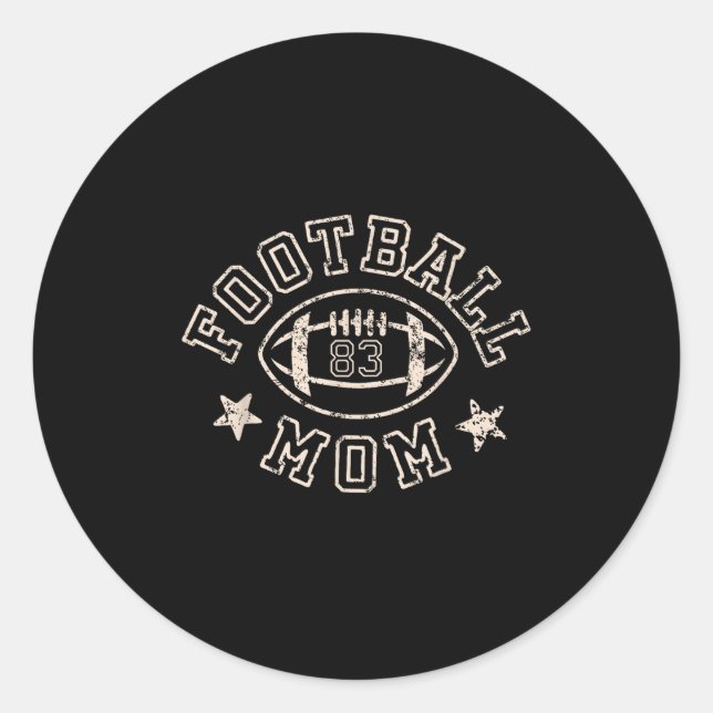 Sticker Rond Football Mom Senior 2025 Jour de Jeu Team Sts Numé (Devant)