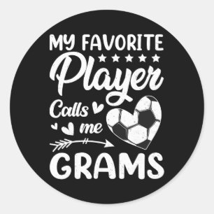 Sticker Rond Football Mon Joueur Préféré M'appelle Mémé _1 