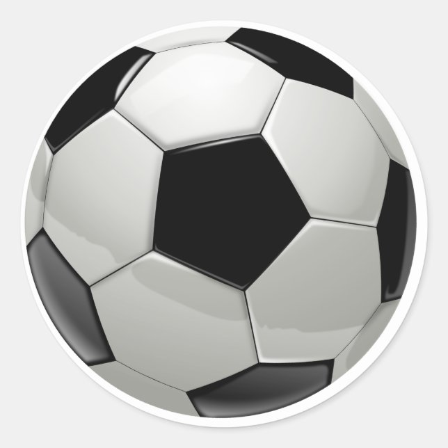 Sticker Rond Football noir et blanc (Devant)
