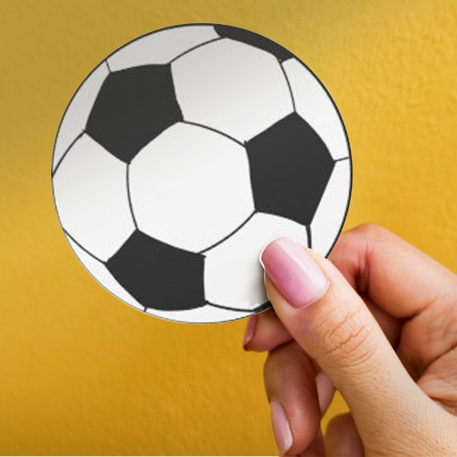 Sticker Rond Football noir et blanc mignon (Cute Black and White Soccer Football Classic Round Sticker)