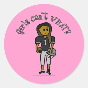 Sticker Rond Football noir foncé